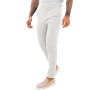 PASLTER Mens Chinos Pants Slim Fit Stretch Flat-Front Skinny Dress Suit Pants Cotton Slacks, White, 38