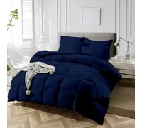PASMINA King Size Duvet 10.5 Tog Comforter Extra Thick & Warm Anti Allergy, Super Soft 100% Egyptian Cotton Hotel Quality Duvet Set, Navy Blue