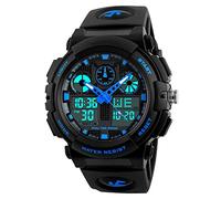 PASNEW Boys Watches Dual Display Watch Boys Watch Big Dial Sports Watch Black Outdoor Watch for Boys Teens Waterproof Watches, 1270-Blue, Sports, leisure, waterproof, digital, analogue