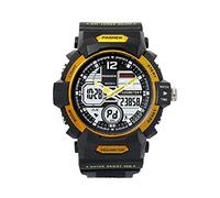PASNEW Boys Wrist Watch Analog Digital Dual Time Waterproof Sport Casual Boys Wrist Watch, 489BlackGold, Bracelet