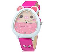 PASNEW Kids Watches Waterproof Classic Quartz Cute Animal Watch Leather Girls Watches Ages 3+ Pink Mouse-734 Sport Leisure Waterproof Digital Analog Watches
