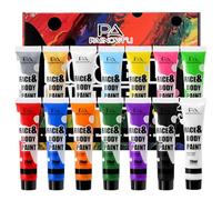 PASNOWFU 14 Colors Face Body Painting Kit, Full Coverage Water Based Face Paint Set for Cosplay Skull Joker Zombie Vampire, Highly Pigmented Body Paint Cream for Adult Carnival Halloween SFX Makeup