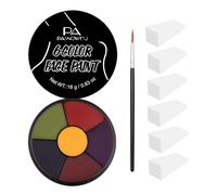 PASNOWFU 6 Colours Face Paint Bruise Wheel, Professional Trauma SFX Body Paint Makeup Kit, Halloween Makeup Face Body Painting Palette with Brush Sponge for Cosplay Hulk Witch Monster Costumes Party