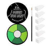 PASNOWFU Green Face Body Paint, Professional 6 Colours Body Paint SFX Makeup Palette, Cream Water Based Green Face Paint for Adults Cosplay Halloween SFX Costumes Hulk Witch Monster Costumes Party