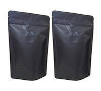 Pasotim 100Pcs Foil Coffee Valve Zipper Closure Bag Vertical Foil Coffee Bean One-Way Valve Bag Packaging Bag 250G Black