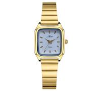 PASOY Watch for Women Dress Wirst Watch Stainless Steel Strap, Classic Vintage Simple Small Square Quartz Wristwatch, gold-2, elegant