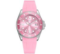 PASOY Women’s Pink Dial Watch Elegant 38mm Stainless Steel Bracelet Luminous Waterproof Quartz Movement Date Display, Pink with Rubber Band, fashions
