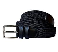 PASQUALE CUTARELLI Men’s & Women’s Italian Stretch Woven Belt | Handcrafted in Italy. Elastic woven stretch braid. 35mm (1.38") width. Satin gunmetal buckle. Gift boxed.