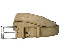 PASQUALE CUTARELLI Men's Italian Suede Leather Belt - Made in Italy - 3.5cm Wide - Classic Dress Belt with Silver Buckle - Tan X-Large, 42-Inch