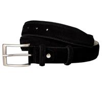 PASQUALE CUTARELLI Men's Italian Suede Leather Belt - Made in Italy - 3.5cm Wide - Classic Dress Belt with Silver Buckle - Black X-Large, 42-Inch