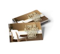 Pass It On Scripture Cards, Desk, I Can Do Phil 4:13, Pack of 25 - Inspirational Bible Verse Wallet Cards, Devotional, Bible Study - Memorization, Small Christian Greetings for Encouragement