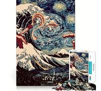 Pass Joint Starry Night 1000 Pieces Jigsaw Puzzles for Teenagers Improve Recall Quiet Hobby Exact Edge Birthday Gift (50x75cm)