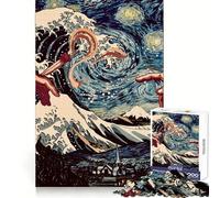 Pass Joint Starry Night 1000 Pieces Jigsaw Puzzles for Teenagers Improve Recall Quiet Hobby Exact Edge Birthday Gift (50x75cm)