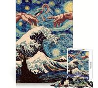 Pass Joint Starry Night Hard Jigsaw Puzzle for Adults 1000 Pieces Think Toy Peaceful Fun Clean Cut Fine Art Piece (50x75cm)