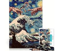 Pass Joint Starry Night Jigsaw Puzzles for Teenagers 1000 Piece Mental Toy Leisure Fun Premium Cut Thoughtful Gift (38x26cm)