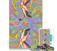Pass Joints Hands of God 1000 Pieces Jigsaws Adults Puzzles Gifts Memory Upgrade Leisure Time Sharp Cut Wall Art Decor (50x75cm)