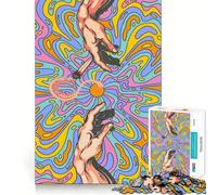 Pass Joints Hands of God Hard Jigsaw Puzzle for Adults 1000 Pieces Strong Logic Toy Bonding Time Clear Edge (38x26cm)