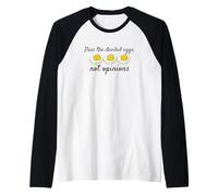 Pass The Deviled Eggs Not Opinions Funny Thanksgiving Raglan Baseball Tee