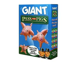 PASS THE PIGS Giant Dice Game, bounce the inflatable pigs around the garden, house, pool or beach and see how they land, first to 100 points wins, great gift for ages 6 plus