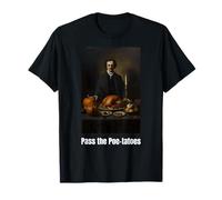 Pass The Poe-tatoes Pun Edgar Allan Poe Thanksgiving Design T-Shirt