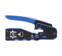 Pass Through Crimping Tool for 8P8C Network Jack, CAT5 CAT5E CAT6 Wire Stripper and Cutter, Carbon Steel Crimper with Ergonomic PVC Grip for Ethernet Cable Installation