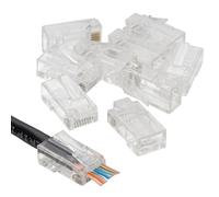 Pass Through RJ45 Plugs Crimps Cat5e/Cat6 Ethernet Network Cables [10 Pack]