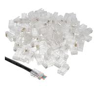 Pass Through RJ45 Plugs Crimps Cat5e/Cat6 Ethernet Network Cables [100 Pack]