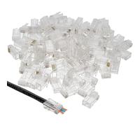 Pass Through RJ45 Plugs Crimps Cat5e/Cat6 Ethernet Network Cables [100 Pack]