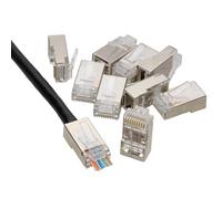 Pass Through Shielded RJ45 Plugs Crimps for Cat5e/Cat6 Ethernet Cable [10 Pack]