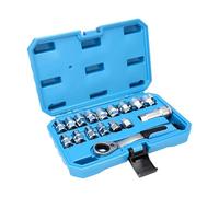 Pass Through Socket Set Featuring 12 Point Design Bidirectional Ratchet 8mm to 24mm Power Tools Pass Through Socket Set
