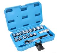 Pass Through Socket Set, Pass Thru Socket Set Pass Through Ratchet Versatile Kit, Chrome Vanadium Steel(17pcs)