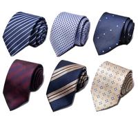 Passabin Tie For Men Necktie Woven Jacquard Neck Ties Set 6 PCS, Gold,red,sky Blue,blue, 2.95 inches*57.5 inches