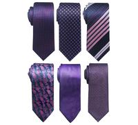 Passabin Tie For Men Necktie Woven Jacquard Neck Ties Set 6 PCS, Purple, Normal