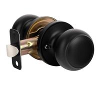 Passage Door Knob, Keyless Door knobs Interior for Hallway, Closet and More, Interior Door Knob No Locking Door Handle Knob, Matte Black, 1 Pack