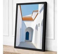 Passage to Blue Door Canvas Wall Art Print 24x16 Inch