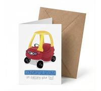 Passed Driving Test Card for Her or Him - Congratulations on Passing Exam Success - Funny New Driver Gifts - Greeting with Envelope