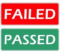 Passed & Failed electrical faulty safety signs labels 60mm x 24mm - Self adhesive stickers (160)
