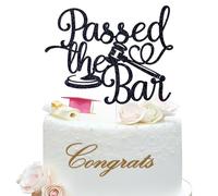 Passed the Bar Cake Topper, Congrats Lawyer Cake Decor, What Like It's Hard/Born to Argue, Law School Graduation Party Decorations, Black Glitter