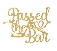 Passed the Bar Cake Topper, Congrats Lawyer Cake Decor, What Like It's Hard/Born to Argue, Law School Graduation Party Decorations, Gold Glitter