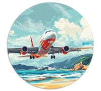Passenger Aircraft 1000 Piece Round Jigsaw Puzzles What Happens Next Educational Games for Adults And Kids 1000pcs (67.5x67.5cm)