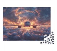 Passenger Aircraft Jigsaw Puzzles Puzzle for Adults Kids. 1000 Pieces Cloud Great Gifts Challenge Toy Educational Games Home Decoration for Adults& Kids Age 14 Years Up 1000pcs (75x50cm)