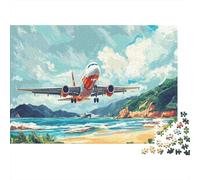 Passenger Aircraft Puzzles 1000 Pieces Crossing The Coast Decoration Puzzle for Adults And Kids Gift High Difficulty Game Challenging Puzzles 1000pcs (75x50cm)