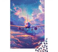 Passenger Airplane 1000 Piece Jigsaw Puzzle Paper for Adults Flying Through Clouds Relaxing Focus Home Decor Gift 38x26cm/1000pcs
