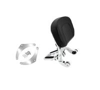 Passenger Backrest Sissy Bar Pad Motorcycle Adjustable Passenger & Driver Backrest & Black Seat For Softail For Breakout 13-17 For FLSTC 00-17 For Touring 09-17