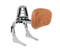 Passenger Fit For Kawasaki 2015-2025 Vulcan S EN650 VN650 Bobber Detachable Folding Rider Driver Passenger Backrest Sissy Bar Rear Backrest(Brown Pad Chrome Bar)