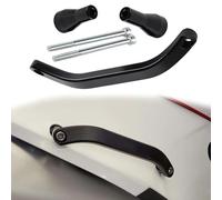 Passenger Grab Bar Motorcycle Rear Handrail Passenger Hand Grip Grab Bar Handle Aluminium Armrest Accessories For GasGas 200EX 200EC 200MC 2021 2022 2023(Black- Silver)
