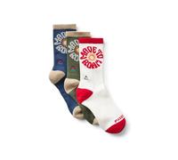 Passenger Made To Roam Graphic Crew Socks (UK, Numeric, 8, 12, Regular, Regular, Navy/Khaki/White Bundle)