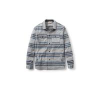 Passenger Men's Maple Recycled Polar Fleece Shirt (UK, Alpha, XXL, Regular, Regular, Steel Grey Stripe)