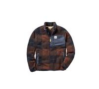 Passenger Men's Offroad Recycled Sherpa Half Zip Fleece (UK, Alpha, L, Regular, Regular, Chestnut/Deep Navy Check)