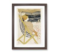 Passenger On The Ship By Henri De Toulouse Lautrec Classic Painting Framed Print | A4 Walnut Framed Wall Art | Ready to Hang | Classic Vehicle Picture | Living Room Bedroom Lounge Office